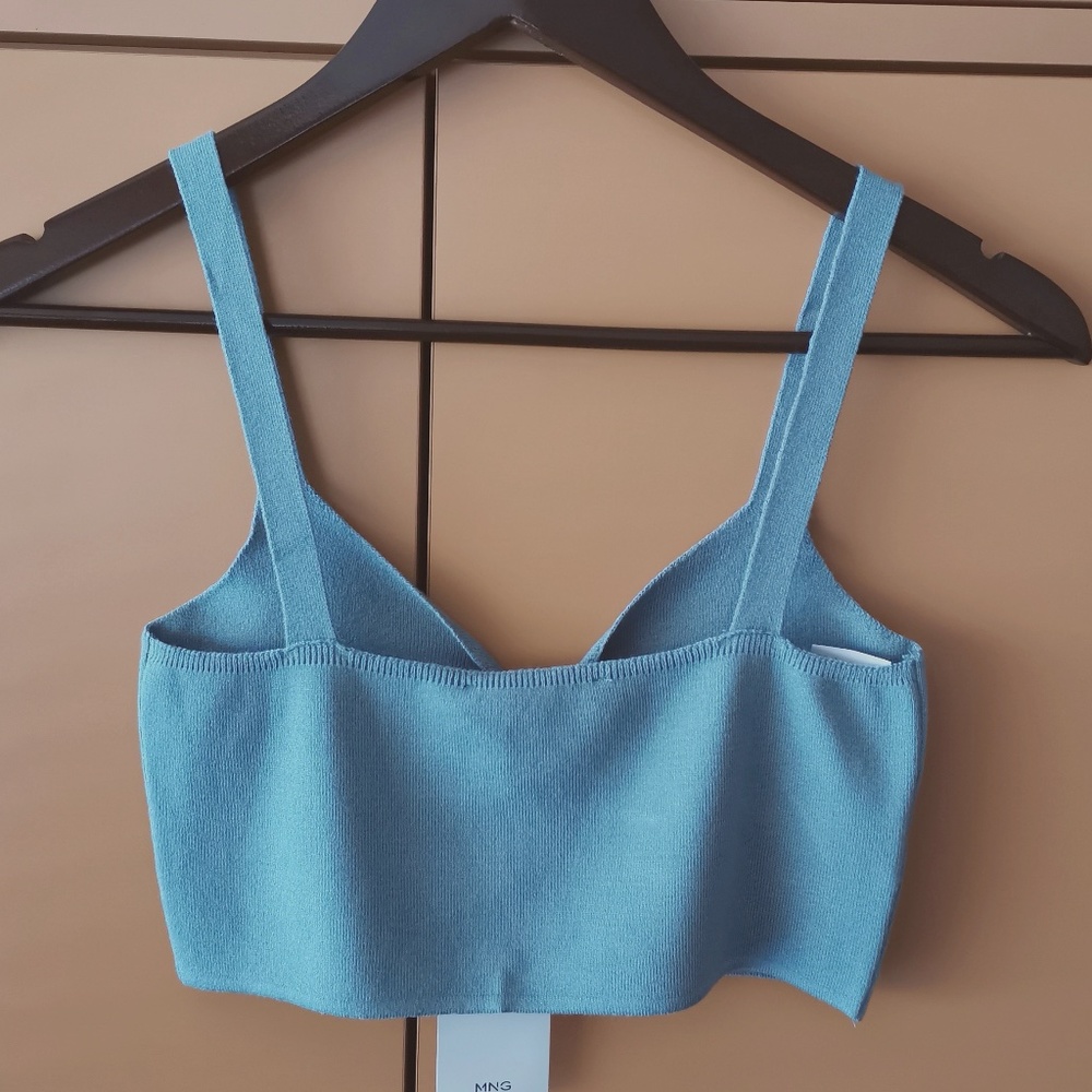 MANGO BUNDLE Knitted top with ruffle detail & Ruched-detail trousers - NWT (L) - Picture 8 of 16